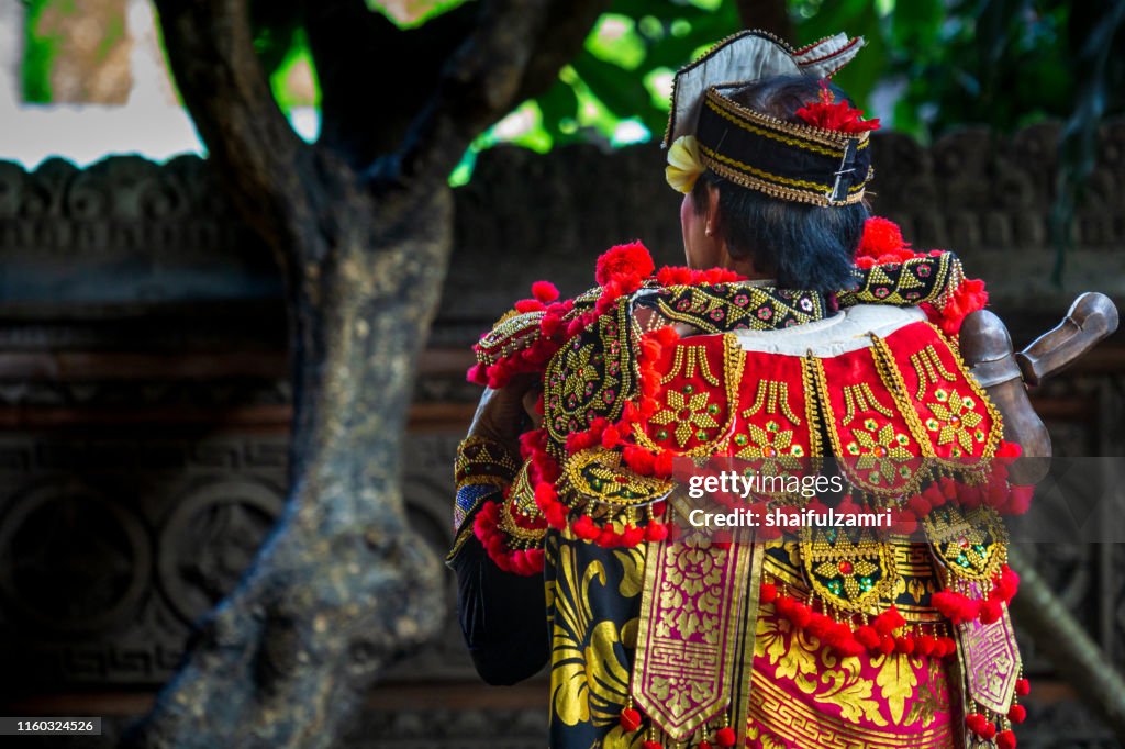 Male in traditional cloth for Barongan dance