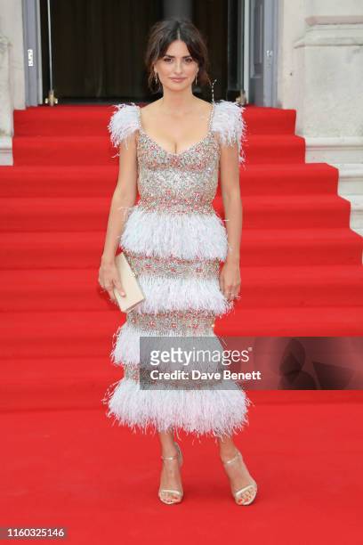 Penelope Cruz attends the opening night of Film4 Summer Screen at Somerset House featuring the UK Premiere of "Pain And Glory" on August 8, 2019 in...