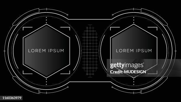 futuristic hud circles - dashboard vehicle part stock illustrations