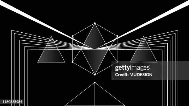 hexagon motion concept - light refraction stock illustrations