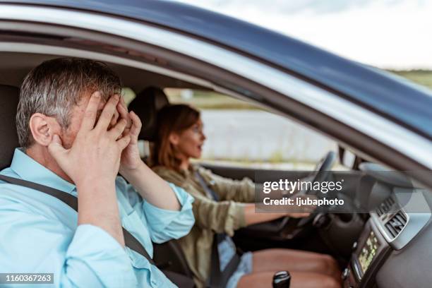 father's worst nightmare driving daughter crashing car - driving school stock pictures, royalty-free photos & images