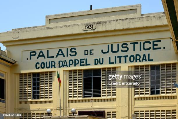 court of appeal - palace of justice - colonial architecture, douala, cameroon - cameroon water stock pictures, royalty-free photos & images