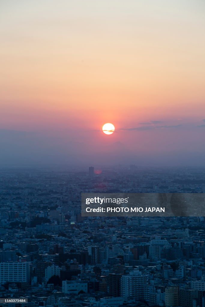 Sunset from the Observatory of Tokyo Metropolitan Government Office.