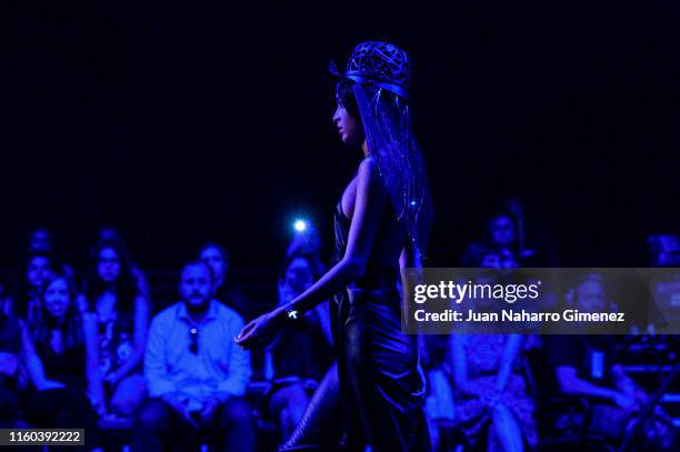 Model Lucia Rivera walks the runway at the ALASKA fashion show during the Samsung Ego - Mercedes Benz Fashion Week Spring/Summer 2020 at Ifema on...