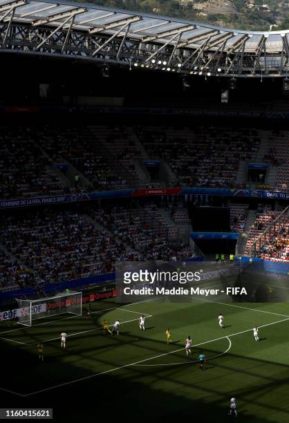 General view inside the stadium during the 2019 FIFA Women's World Cup France 3rd Place Match match between England and Sweden at Stade de Nice on...