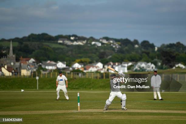 General view of the action during the Cornwall Cricket League Division 2 East match between Bude CC and Menheniot/Looe CC at Crooklets Cricket Ground...