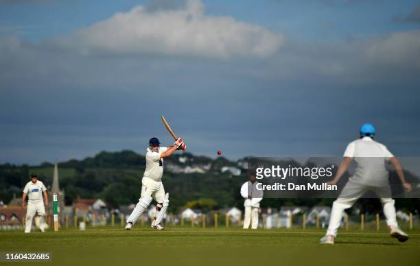 General view of the action during the Cornwall Cricket League Division 2 East match between Bude CC and Menheniot/Looe CC at Crooklets Cricket Ground...