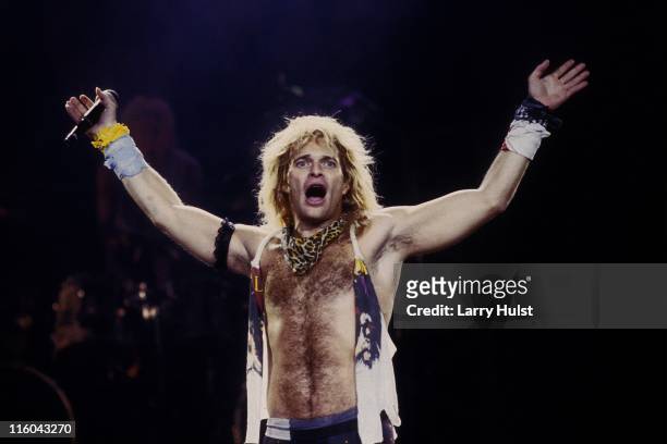 David Lee Roth playing in 'David Lee Roth band' performing at Cal Expo in Sacramento, California on June 14, 1988.