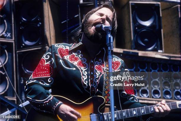 Carl Wilson playing with 'the Beach Boys' performing at Oakland Coliseum in Oakland, California on October 9, 1976.