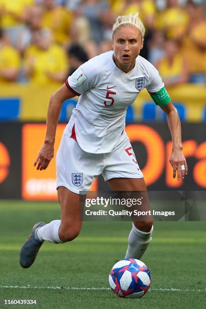 Steph Houghton of England in action during the 2019 FIFA Women's World Cup France 3rd Place Match match between England and Sweden at Stade de Nice...