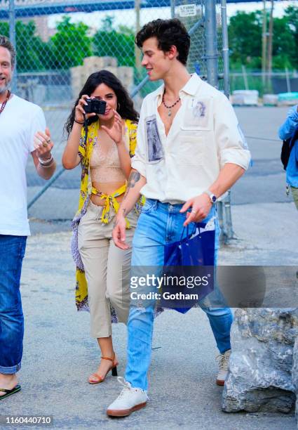Camila Cabello and Shawn Mendes are seen on August 8, 2019 in New York City.