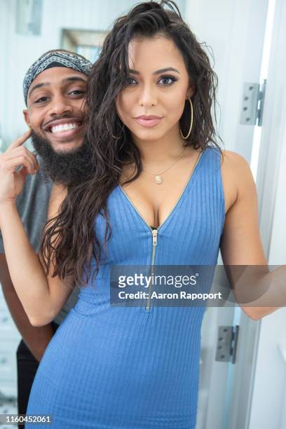 Actors Michele Hayden and basketball star Brandon Armstrong pose for a portrait in Los Angeles, California.