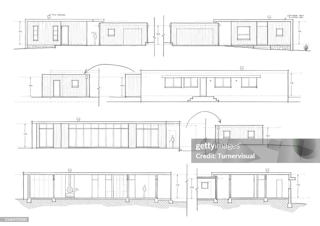 Croquis d'élévation du projet de projet de concept architectural