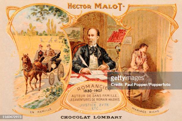 Vintage postcard illustration advertising Chocolat Lombart, the largest chocolate manufaturer in the world, and featuring Paul Malot, the French...