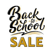 Minimalistic Back to school lettering sale banner