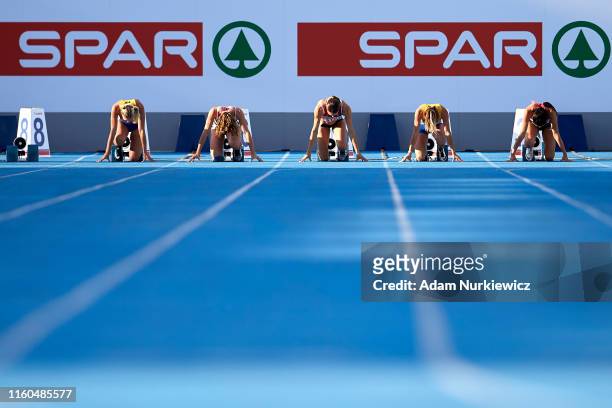 Start of B-race 100m Women final while European Athletics Team Championships Super League Bydgoszcz 2019 - Day One at Zawisza Stadium on August 9,...