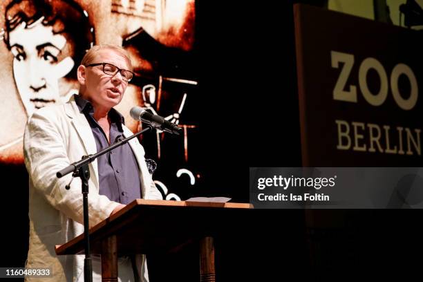 Ben Becker speaks on stage during the 175th anniversary of Berlin Zoological Garden on August 9, 2019 in Berlin, Germany.