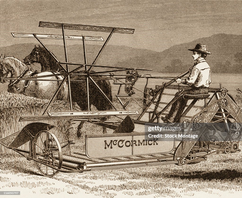 The Reaper Invention At harvest time, a reaper invented by Cyrus McCormick is being drawn ...