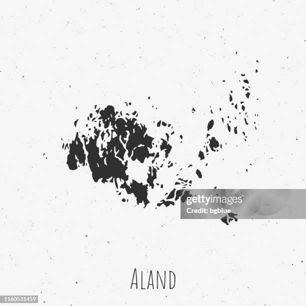 vintage aland map with retro style, on dusty white background - nordic archipelago stock illustrations