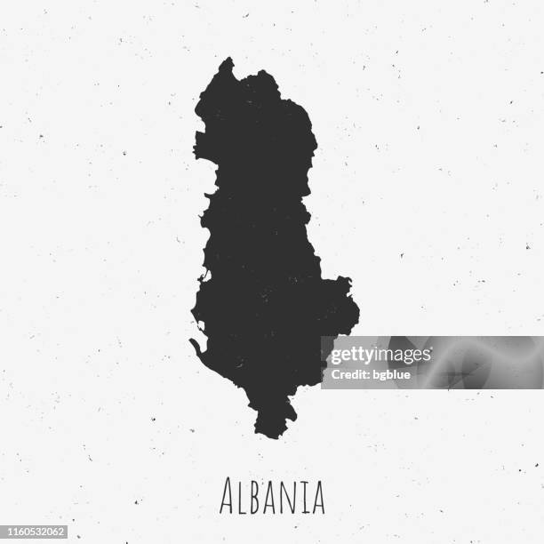 vintage albanien karte mit retro-stil, auf staubigen weißen hintergrund - tirana stock-grafiken, -clipart, -cartoons und -symbole