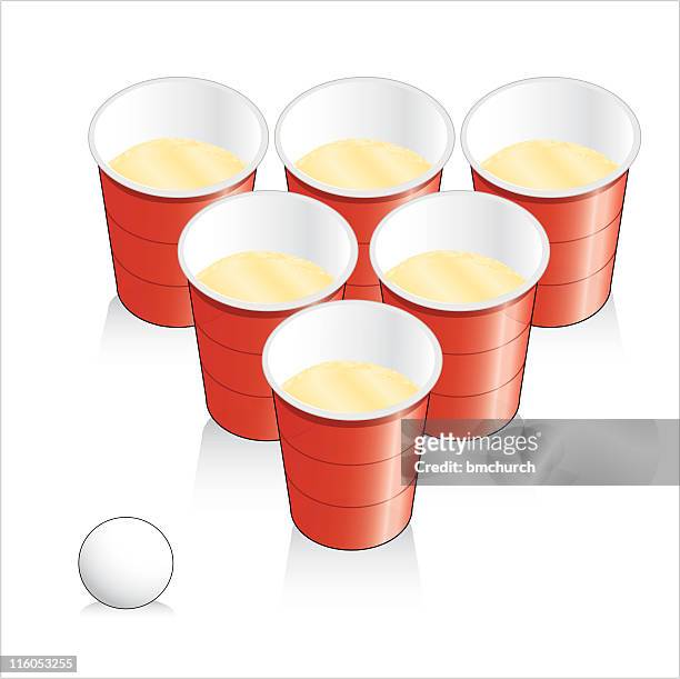 game of beer pong - beer pong stock illustrations