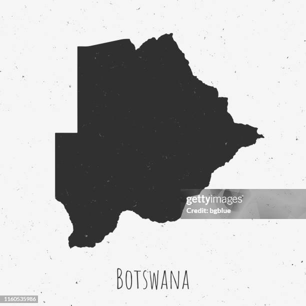 vintage botswana map with retro style, on dusty white background - gaborone botswana stock illustrations