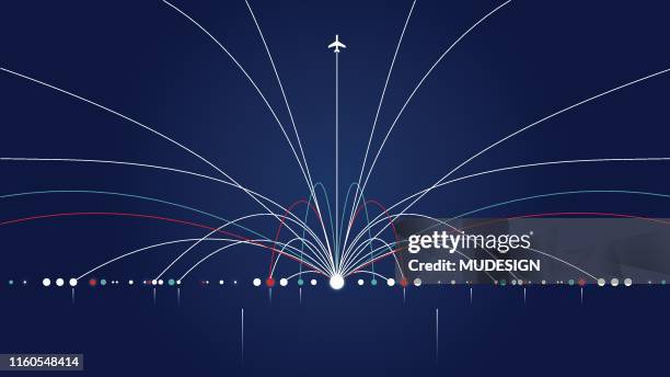 ilustrações, clipart, desenhos animados e ícones de avião de passageiros na ação - europa locais geográficos