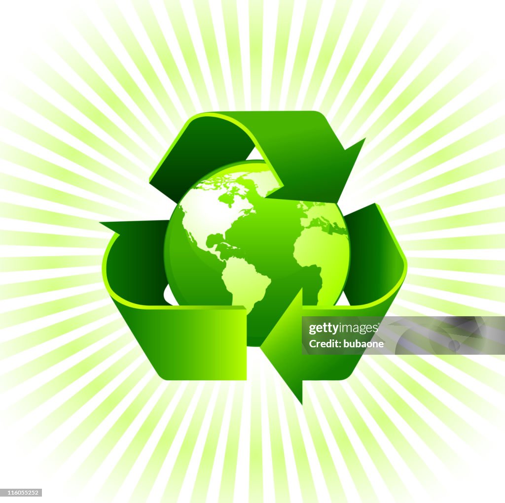 Globus mit recycling-Zeichen auf Umwelt-Hintergrund