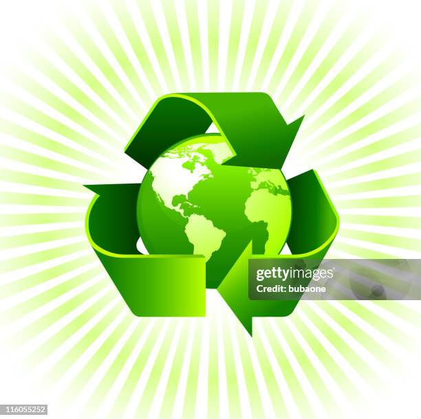 Globe With Recycling Sign On Environmental Background High-Res Vector Graphic