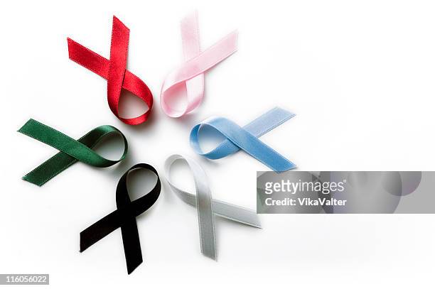 ribbons - cancer ribbon stockfoto's en -beelden