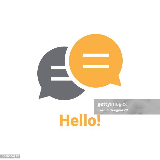 stockillustraties, clipart, cartoons en iconen met hello speech bubble - overleg