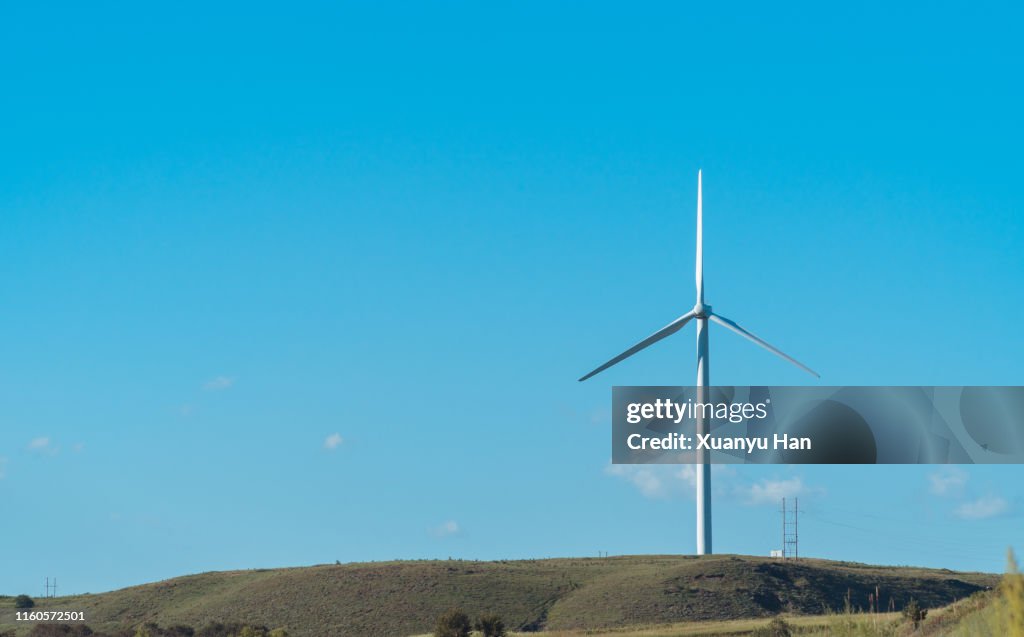 Wind turbines on the hillside