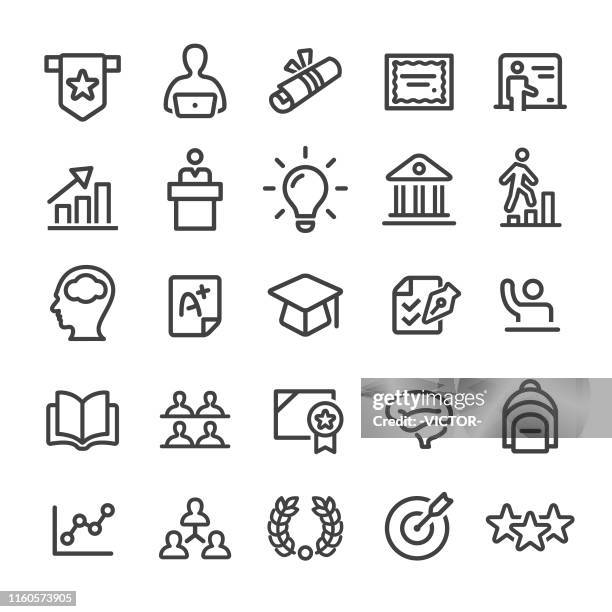 higher education icons - smart line series - adult learning icons stock illustrations