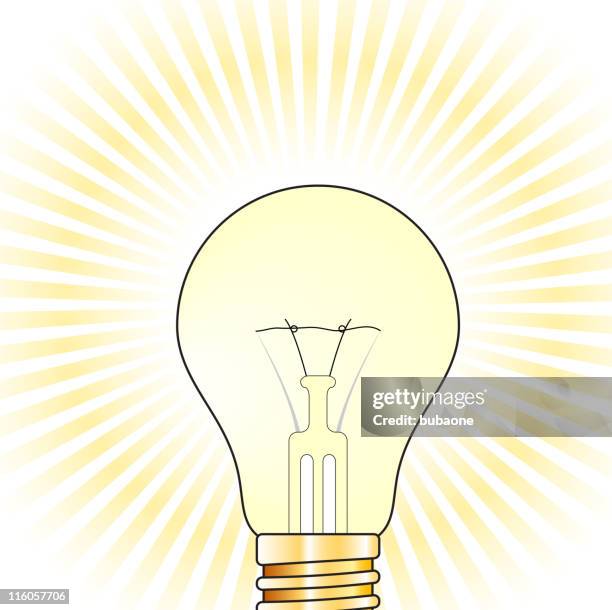 light bulb on royalty free vector background with glow effect - electrical wire white background stock illustrations