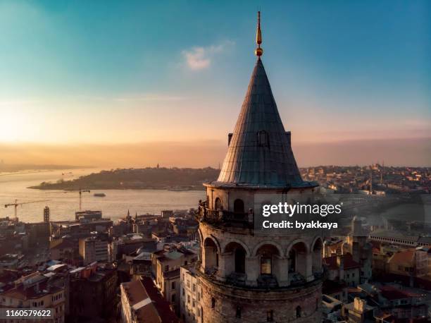 galata tower - galata tower stockfoto's en -beelden