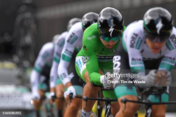 Peter Sagan of Slovakia and Team Bora-Hansgrohe Green Sprint Jersey / during the 106th Tour de France 2019, Stage 2 a 27,6 Team Time Trial stage from...