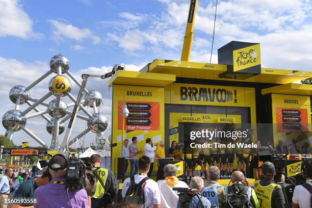 Podium / Mike Teunissen of The Netherlands and Team Jumbo-Visma / Steven Kruijswijk of The Netherlands and Team Jumbo-Visma / George Bennett of New...