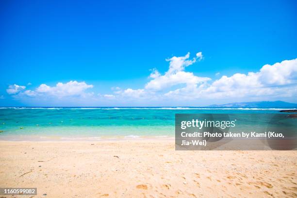 beach in okinawa - okinawa blue sky beach landscape stock-fotos und bilder