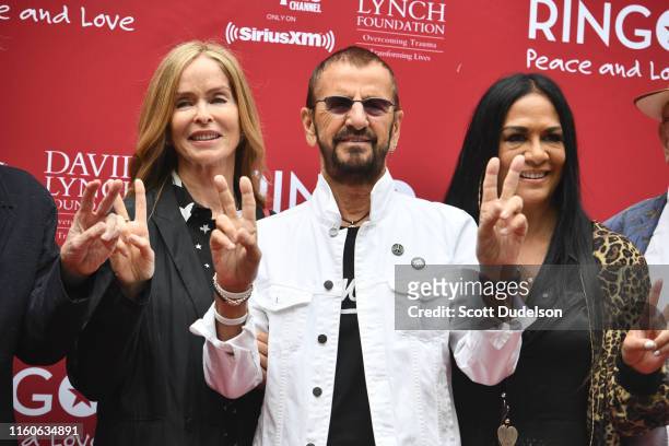 Barbara Bach, Ringo Starr and Sheila E attend the 11th Annual Peace and Love Birthday Celebration honoring Ringo Starr's 79th birthday at Capitol...
