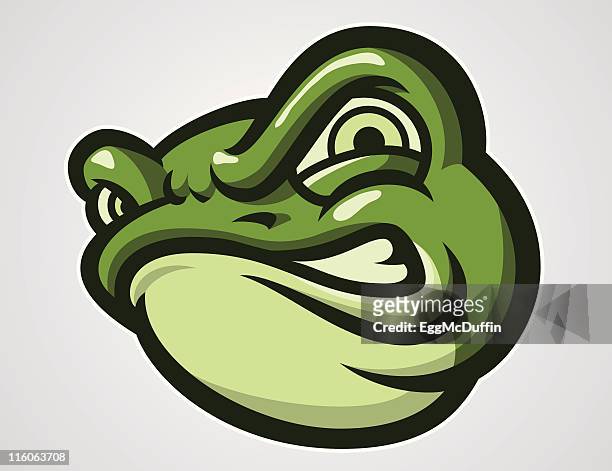 angry frog mascot - snarling stock illustrations