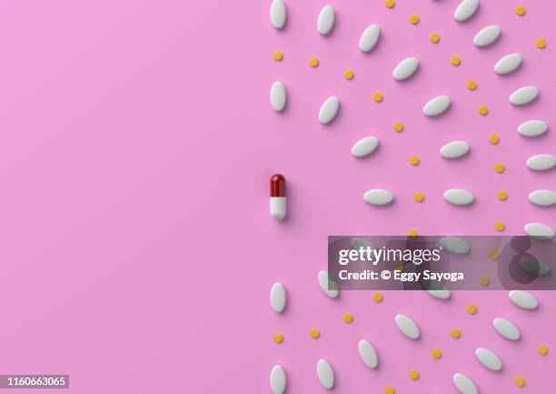 tablets and a capsule - digital health illustration stock pictures, royalty-free photos & images