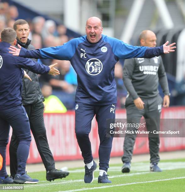 Wigan Athletic's Manager Paul Cook during the Sky Bet Championship match between Preston North End and Wigan Athletic at Deepdale on August 10, 2019...