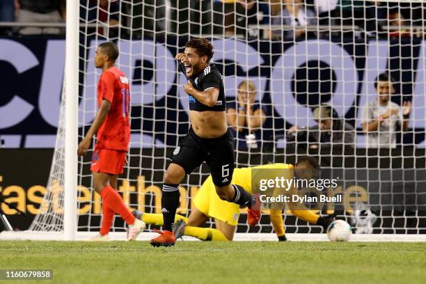 Jonathan dos Santos of the Mexico celebrates after scoring a goal in the second half against the United States during the 2019 CONCACAF Gold Cup...