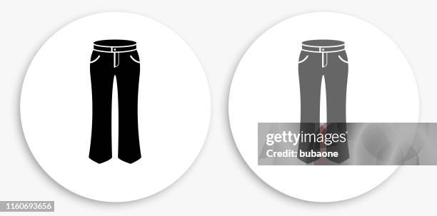 pants black and white round icon - light denim stock illustrations