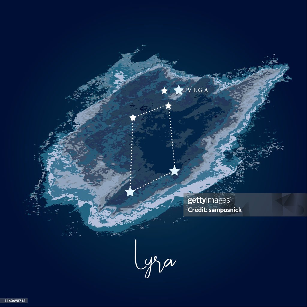 Constelación del Cielo Nocturno Moderno - Lyra