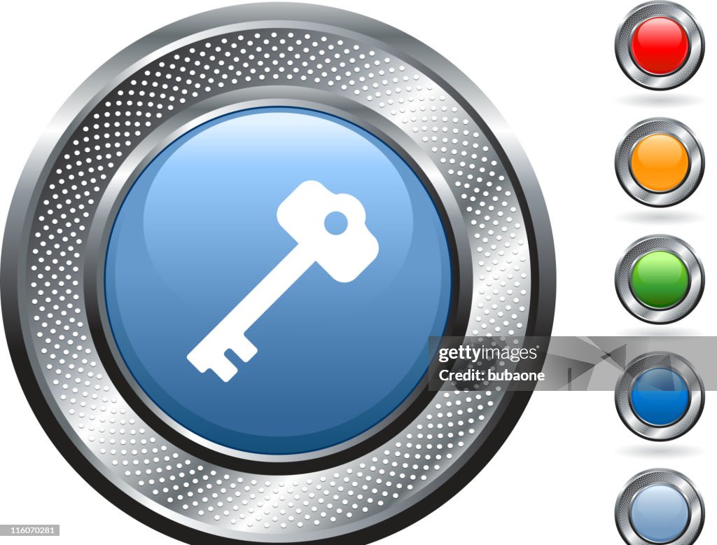 Key Security Royalty Free Vector Art On Metallic Button High-Res Vector ...