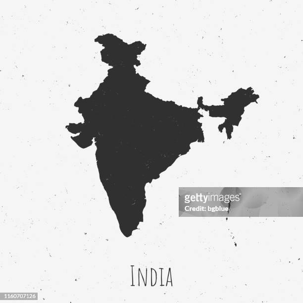 ilustrações de stock, clip art, desenhos animados e ícones de vintage india map with retro style, on dusty white background - nova deli