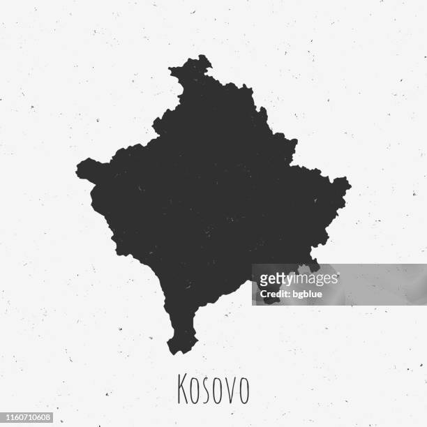 復古風格的復古科索沃地圖,在塵土飛揚的白色背景 - pristina 幅插畫檔、美工圖案、卡通及圖標