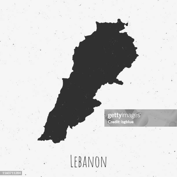 vintage lebanon map with retro style, on dusty white background - beirut stock illustrations