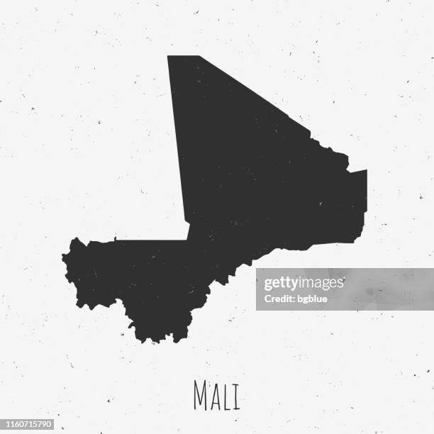 ilustrações, clipart, desenhos animados e ícones de mapa de mali do vintage com estilo retro, no fundo branco empoeirado - mali